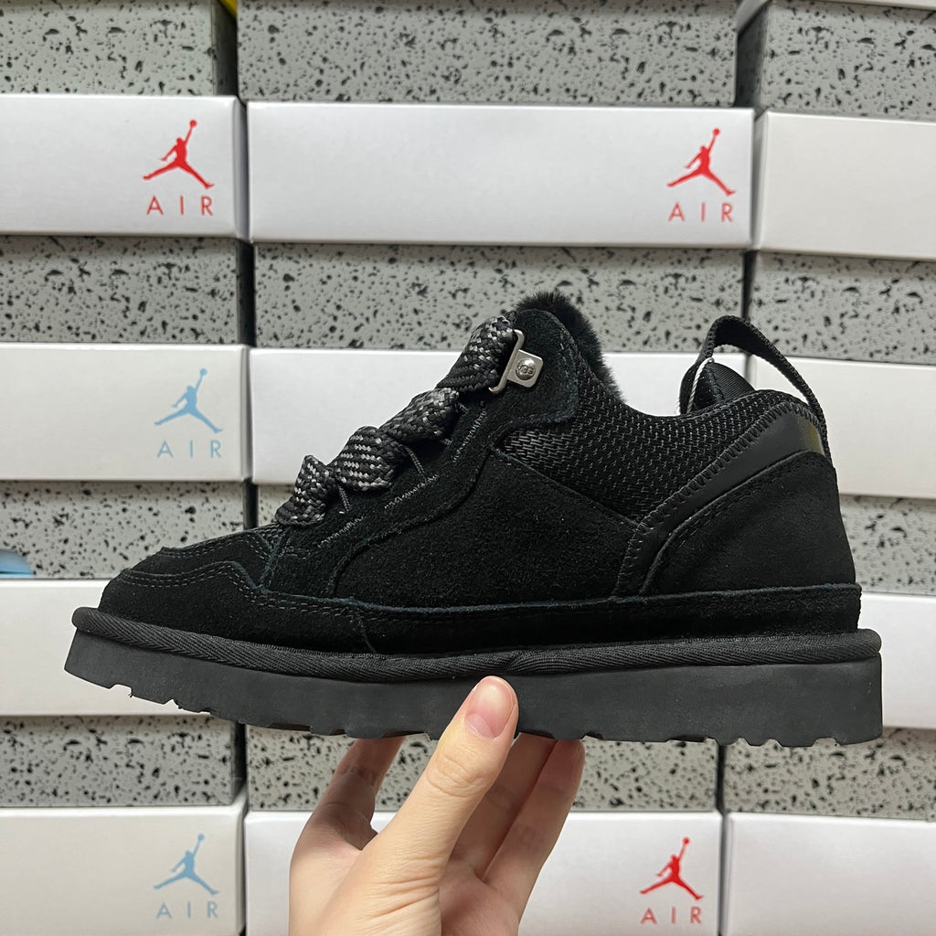 UGG Black Lowmel Lace-Up Shoes with Chunky Sole