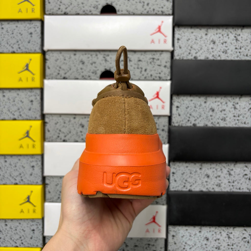 UGG Chestnut Drawstring Slip-On Shoes with Orange Chunky Sole