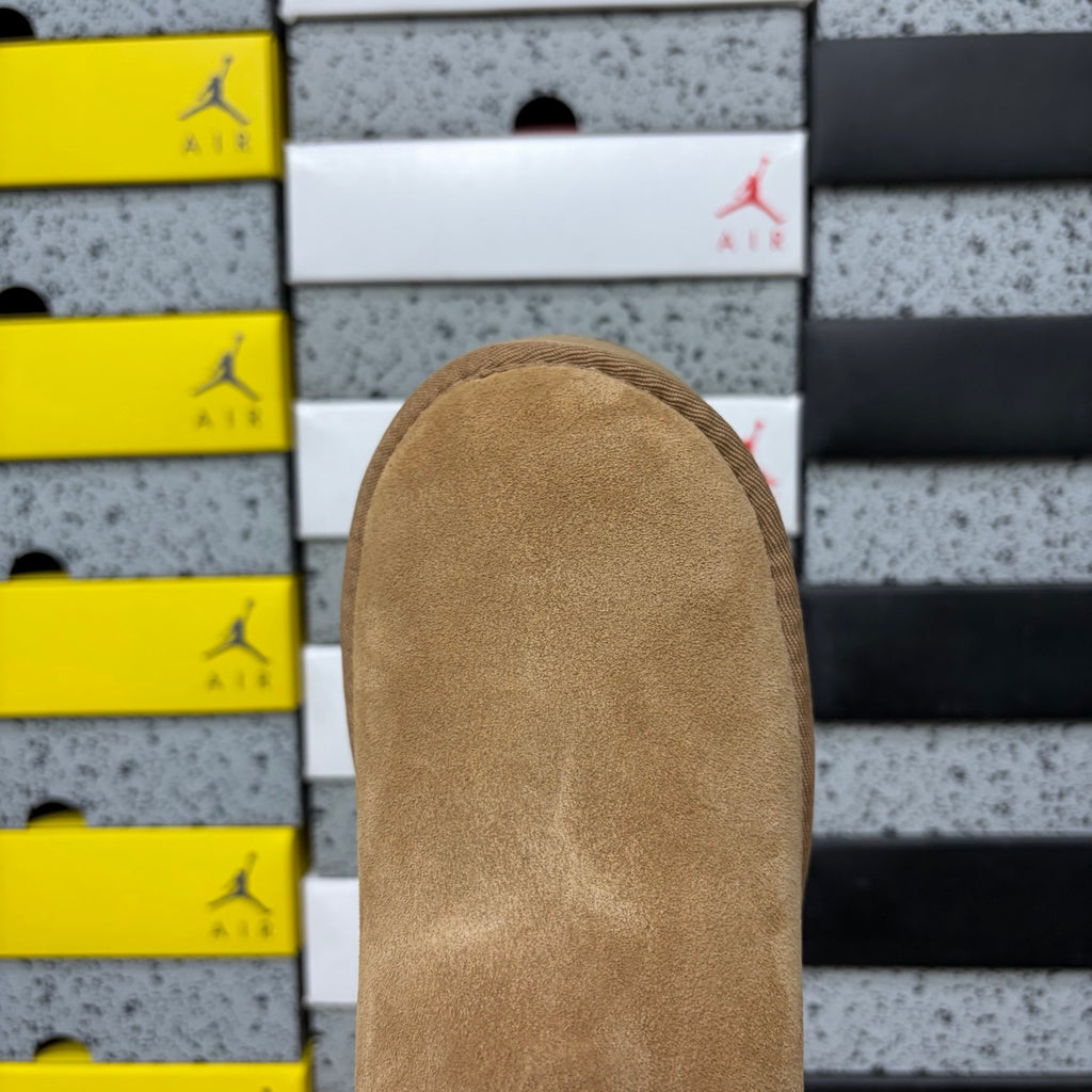 UGG Brown Platform Ankle Boots with Orange Pull Tab