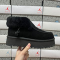 UGG Black Platform Ankle Boots with Plush Collar
