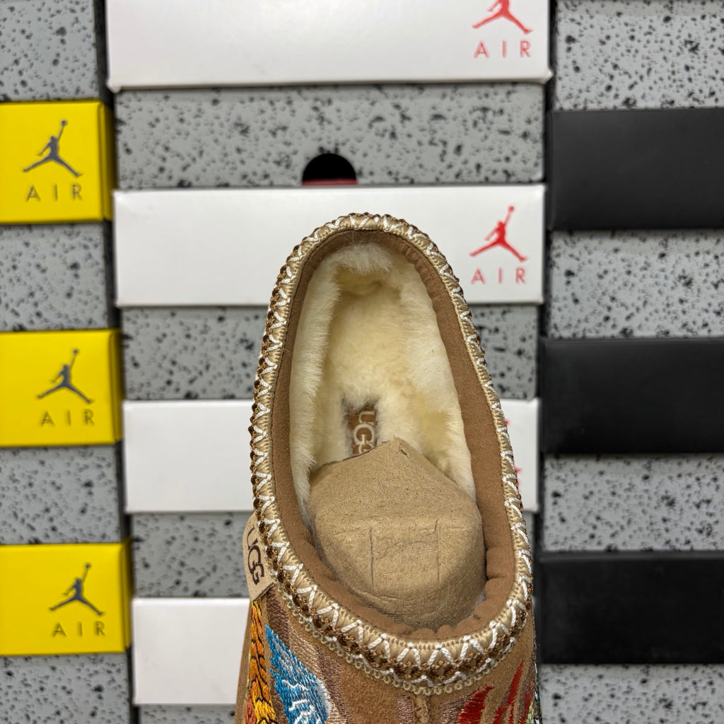 UGG Chestnut Slip-On Shoes with Dragon & Tiger Embroidery