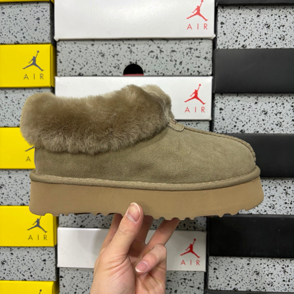 UGG Antelope Brown Slip-On Shoes with Plush Foldover Collar