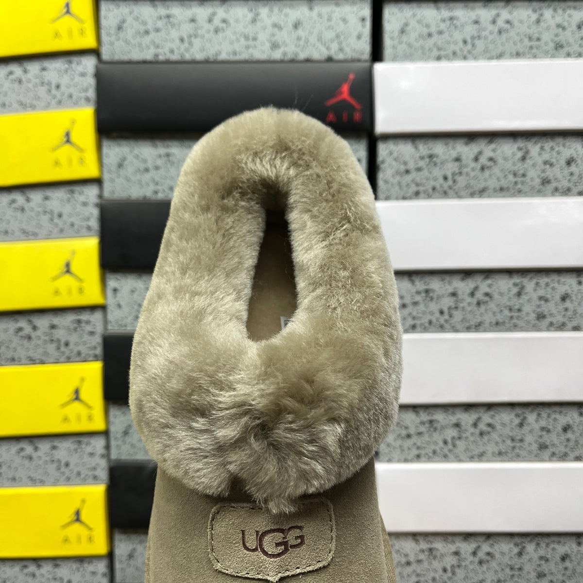 UGG Antelope Brown Slip-On Shoes with Plush Foldover Collar