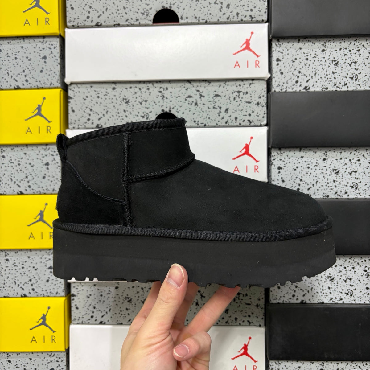 UGG Black Platform Ankle Boots – 3 cm Sole
