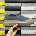 UGG Asphalt Grey Drawstring Slip-On Shoes with Taupe Chunky Sole