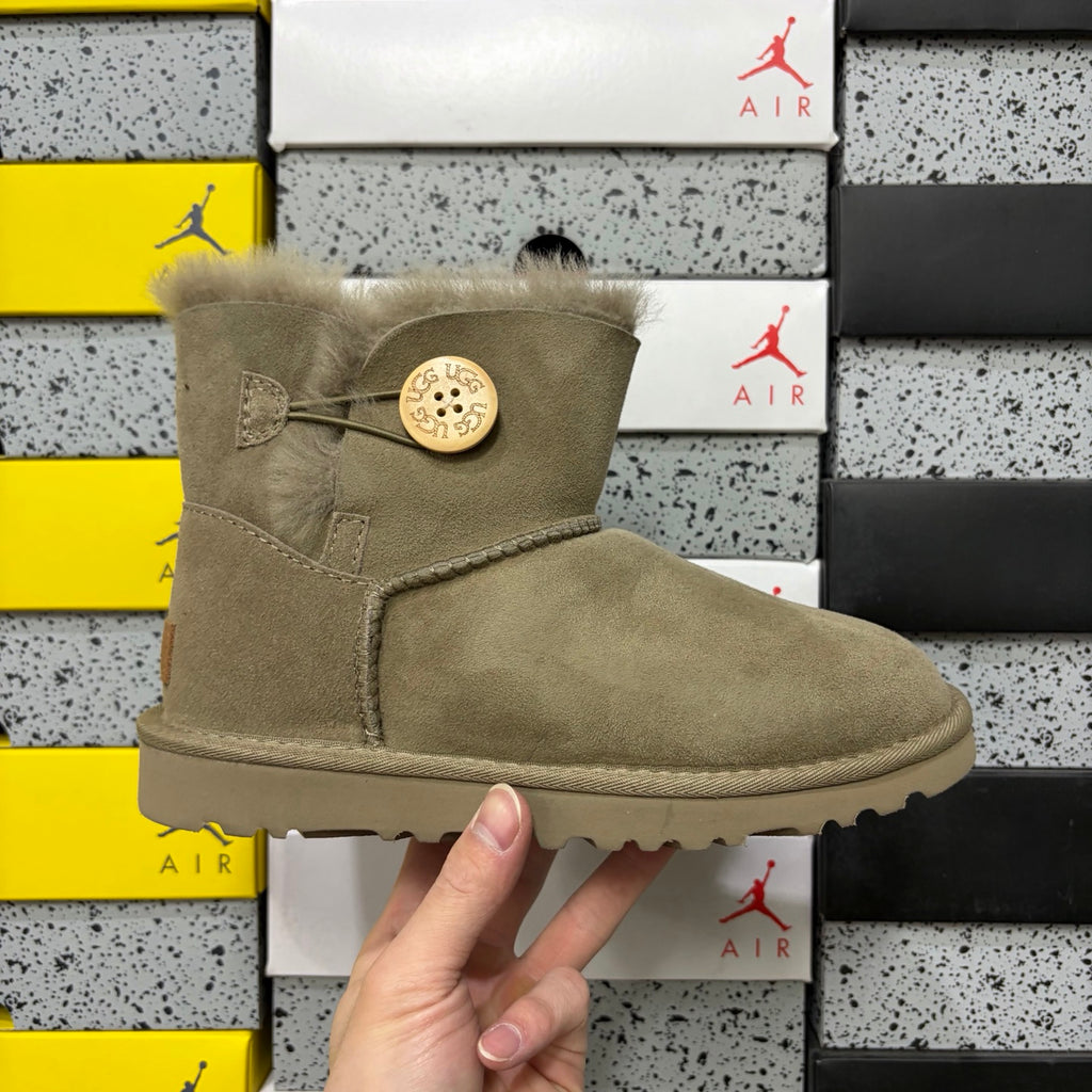 UGG Antelope Brown Button-Detail Short Boots