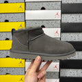 UGG Grey Mini Pull-On Ankle Boots with Plush Lining