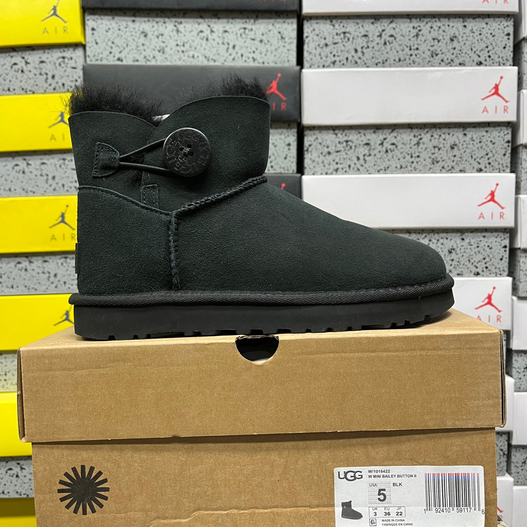 UGG Black Mini Button Ankle Boots