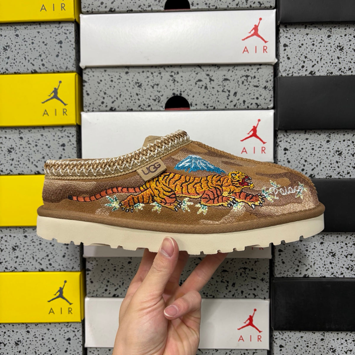 UGG Chestnut Slip-On Shoes with Dragon & Tiger Embroidery