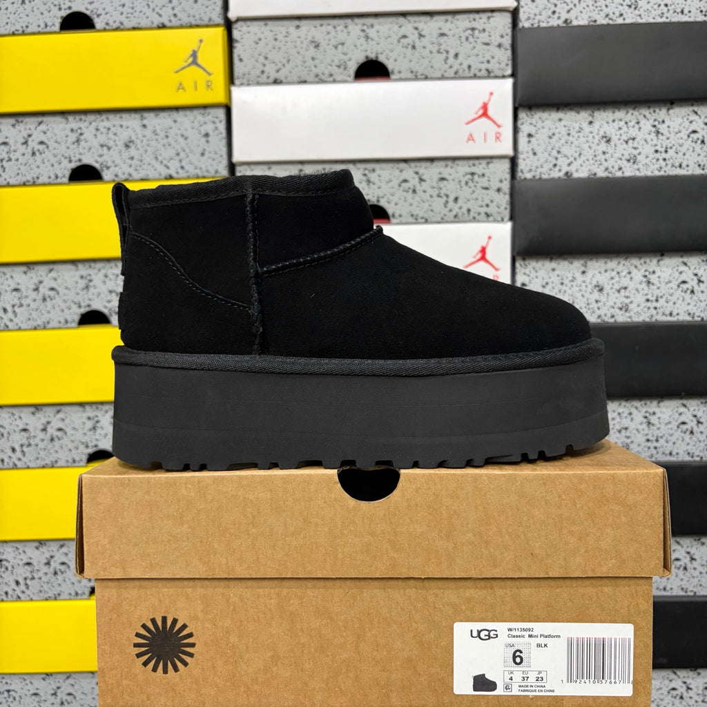 UGG Black Platform Ankle Boots – 5 cm Sole