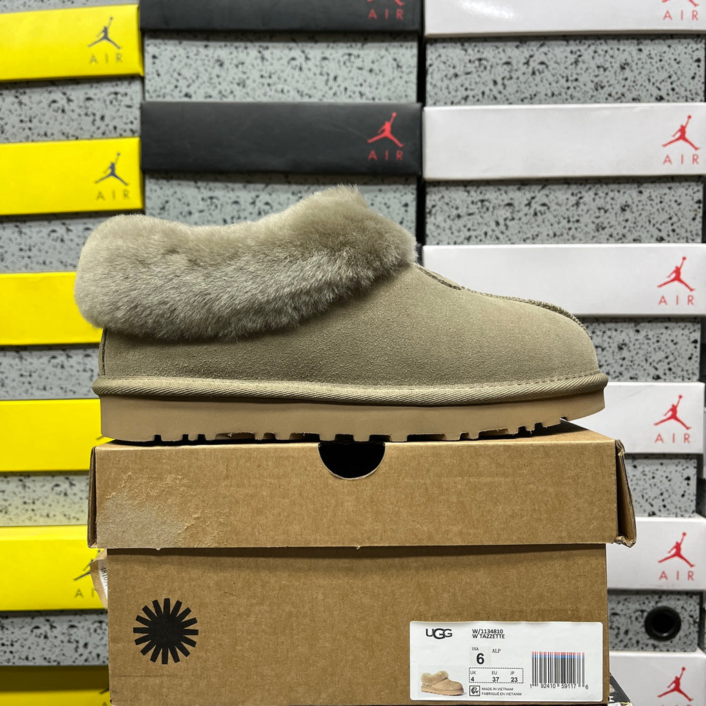UGG Antelope Brown Slip-On Shoes with Plush Foldover Collar