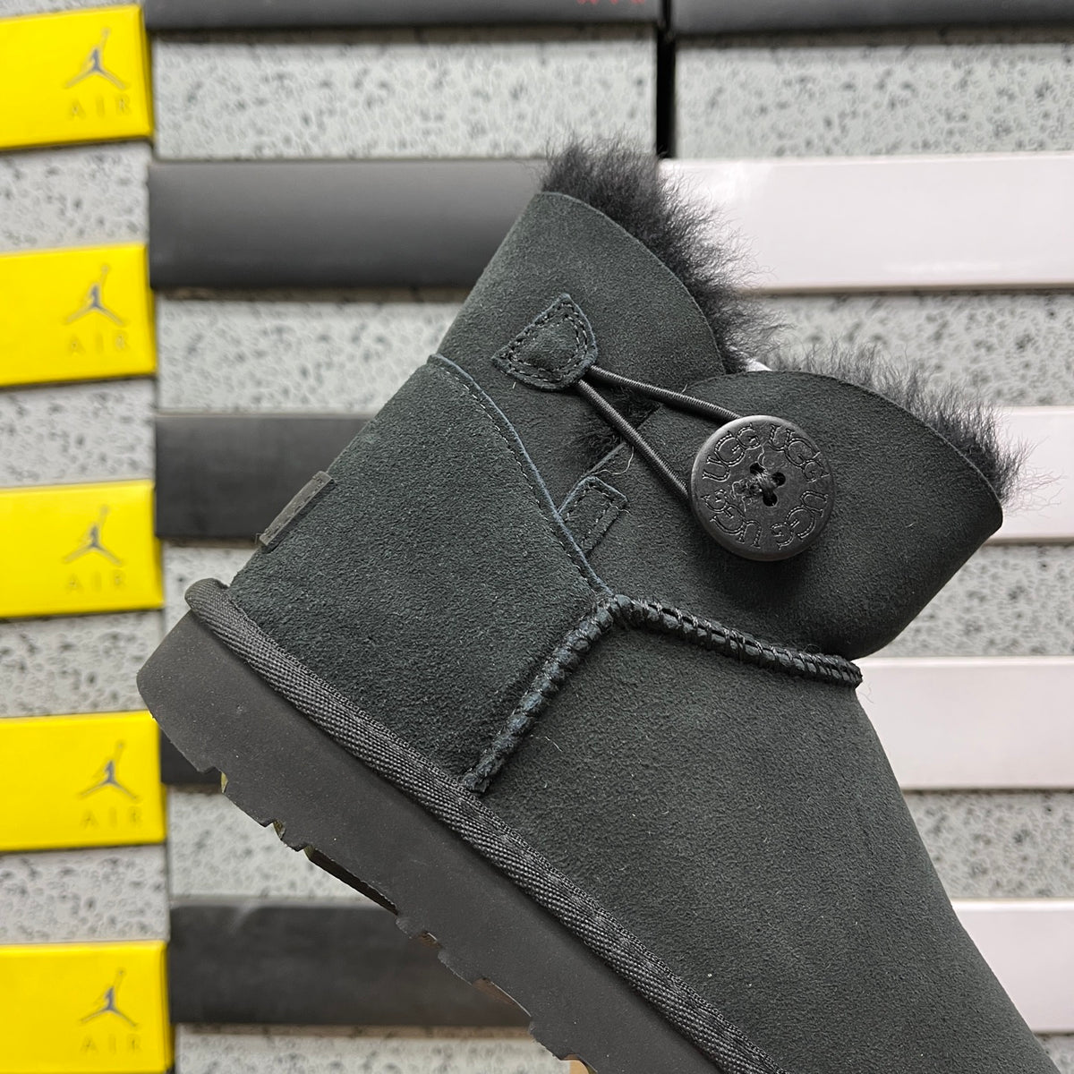 UGG Black Mini Button Ankle Boots