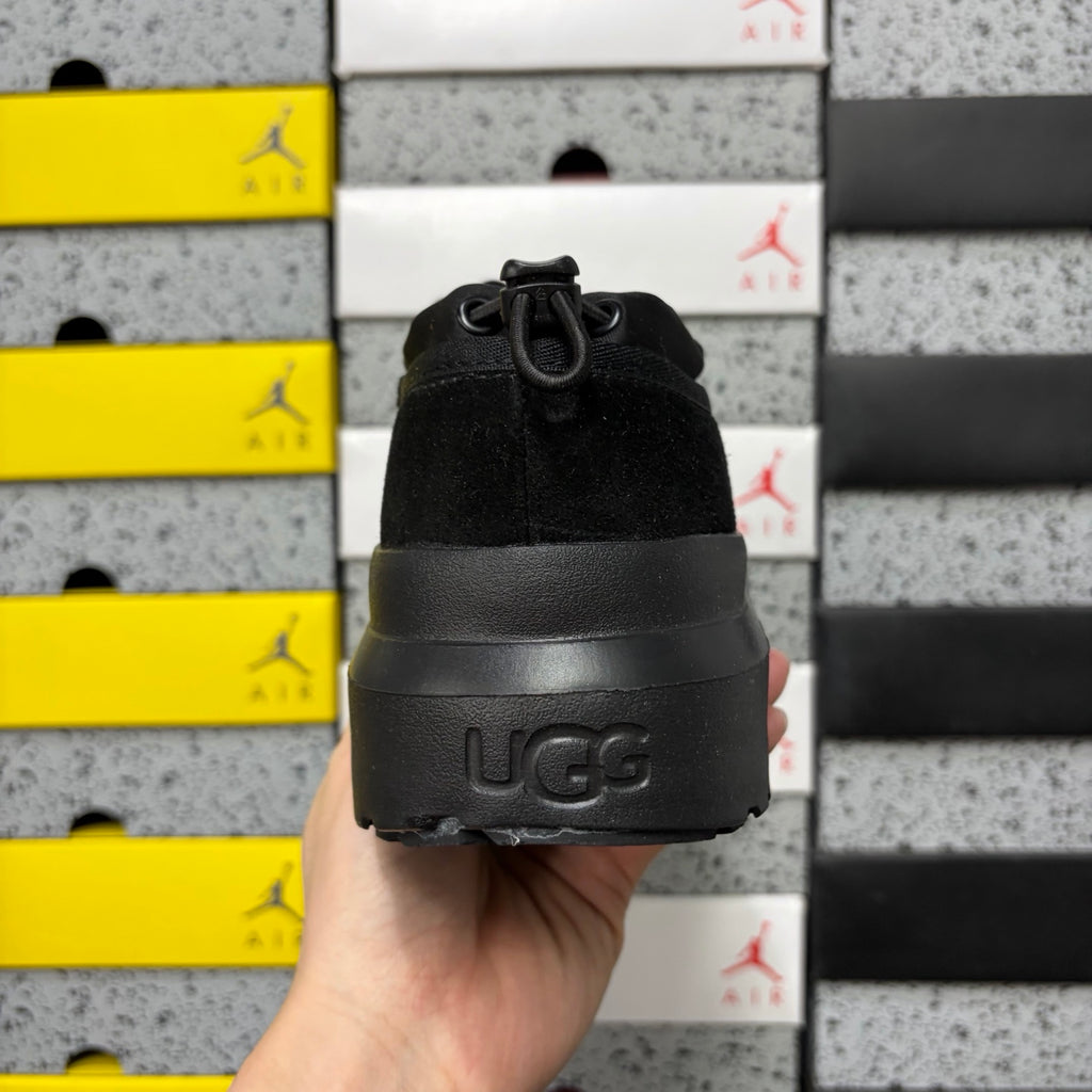 UGG Black Drawstring Slip-On Shoes with Chunky Lug Sole