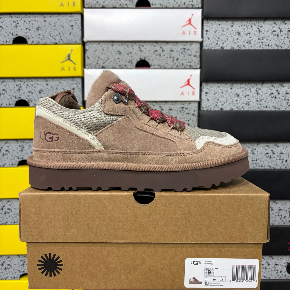 UGG Light Brown Lowmel Lace-Up Shoes with Contrast Laces
