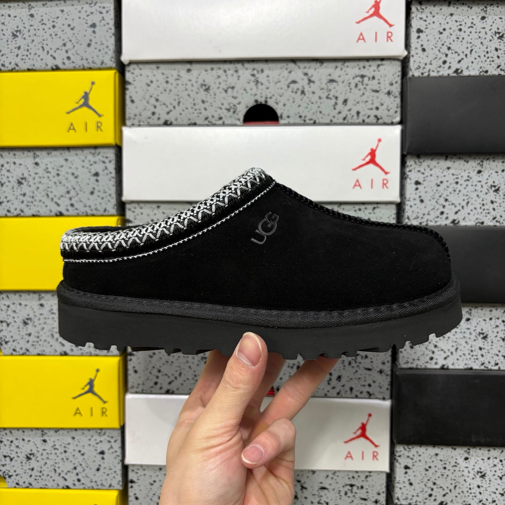 UGG Black Slip-On Shoes with Contrast Woven Trim