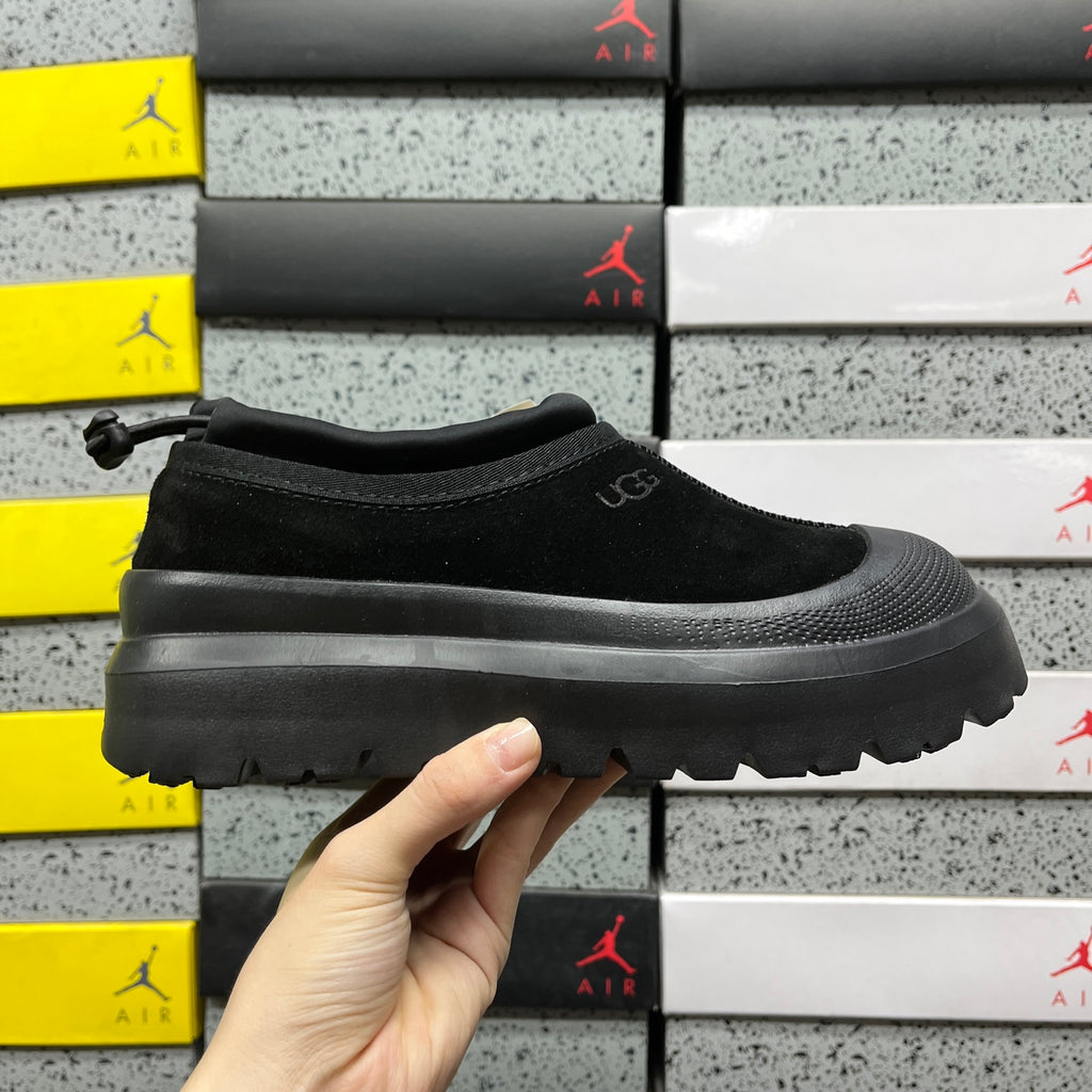 UGG Black Drawstring Slip-On Shoes with Chunky Sole