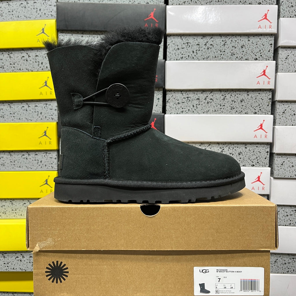 UGG Black Button-Detail Short Boots