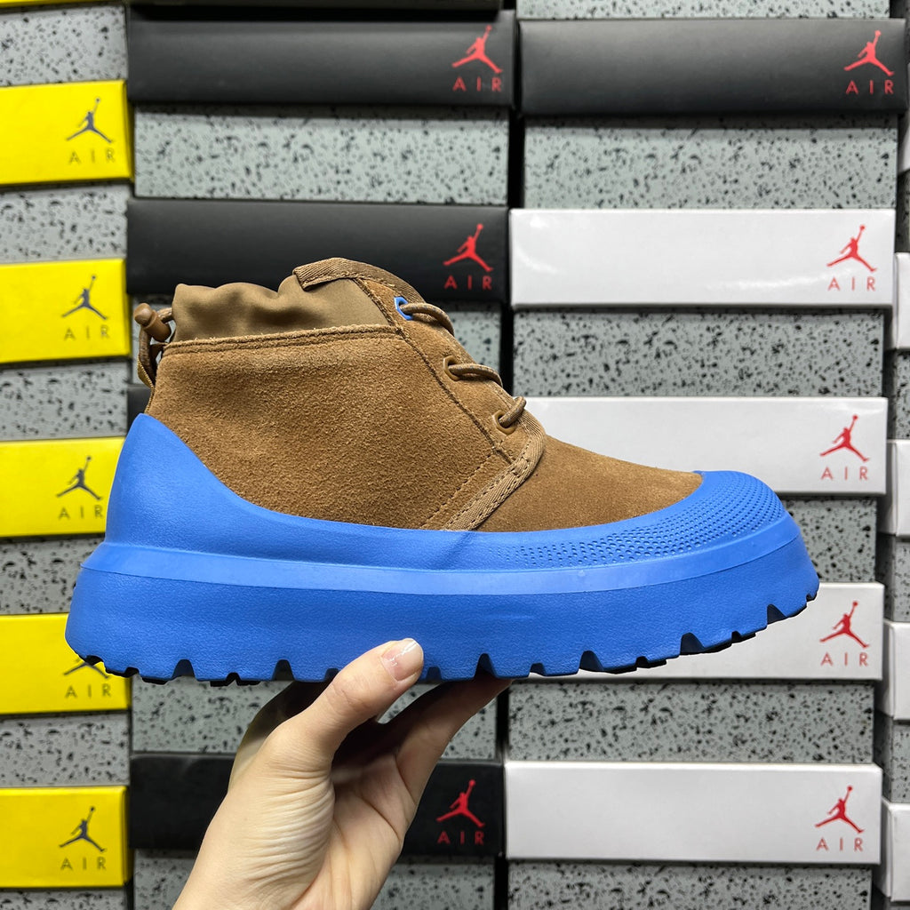 UGG Chestnut Lace-Up Ankle Boots with Blue Lug Sole
