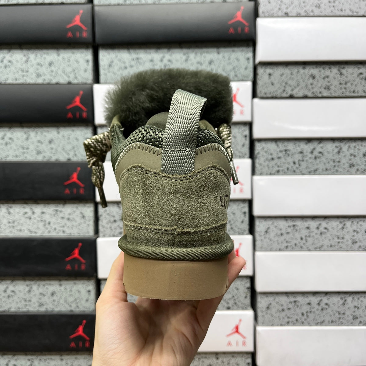 UGG Moss Green Lowmel Lace-Up Shoes
