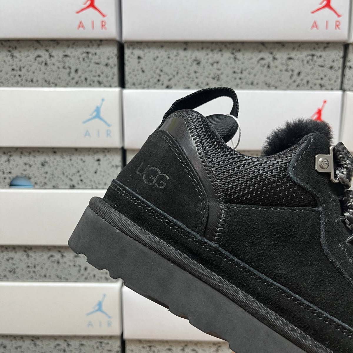 UGG Black Lowmel Lace-Up Shoes with Chunky Sole