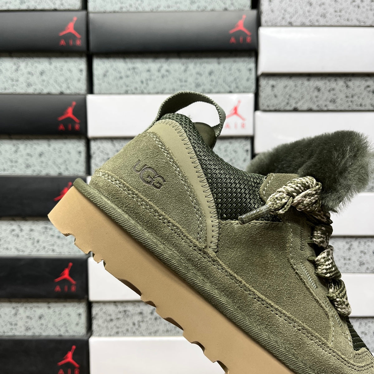UGG Moss Green Lowmel Lace-Up Shoes