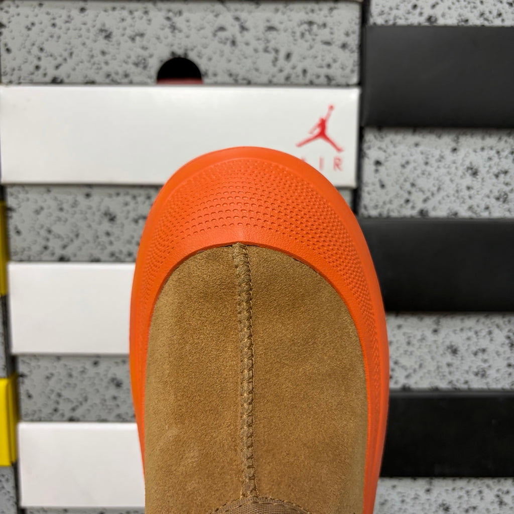 UGG Chestnut Drawstring Slip-On Shoes with Orange Chunky Sole