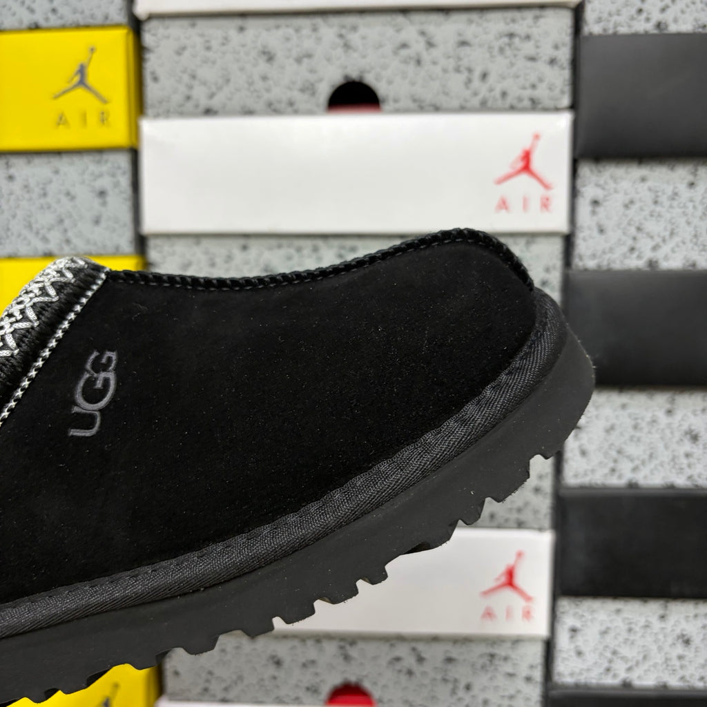 UGG Black Slip-On Shoes with Contrast Woven Trim