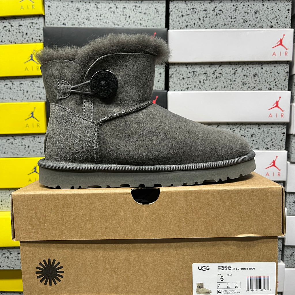 UGG Grey Mini Button Ankle Boots