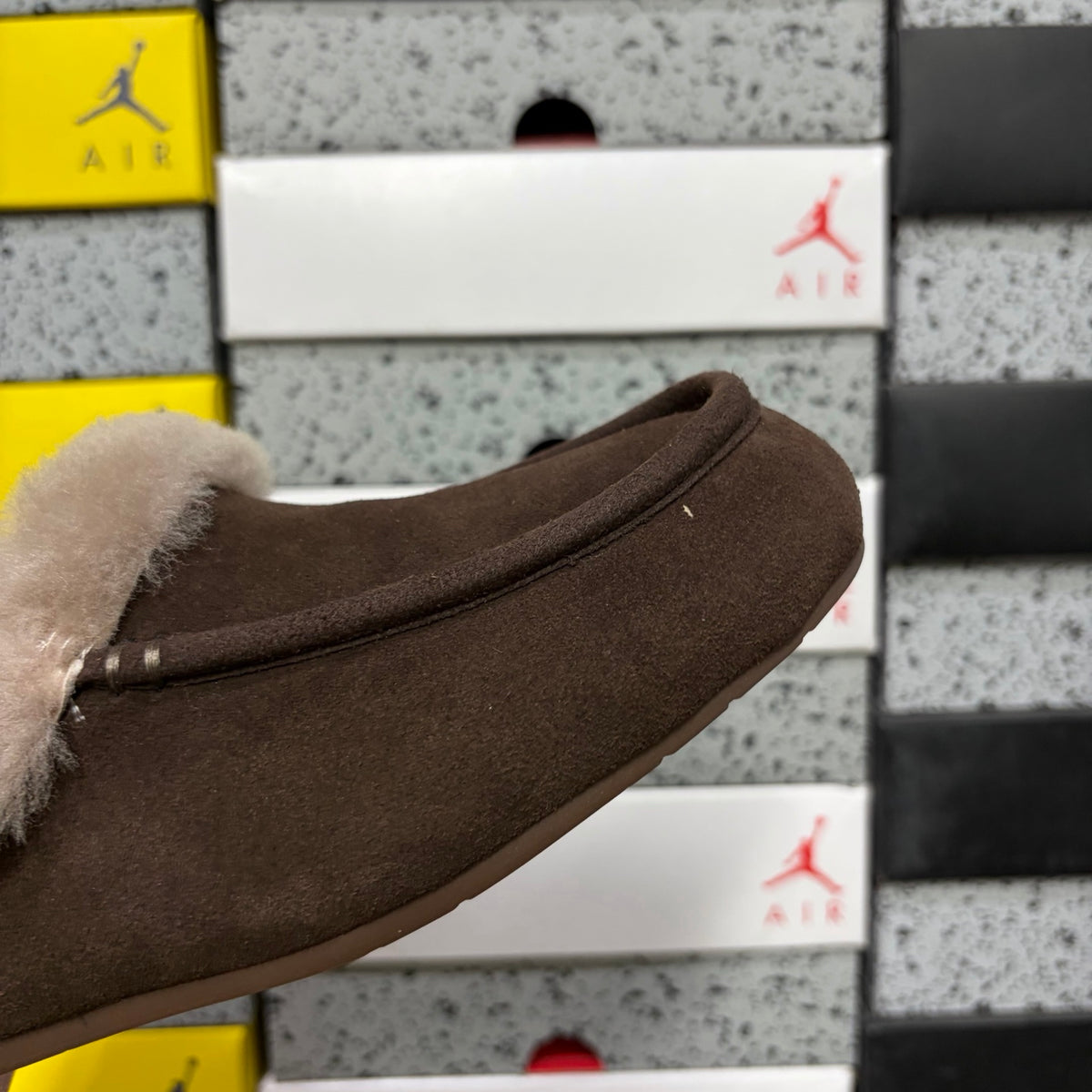 UGG Cocoa Brown Moccasin Slippers with Plush Collar