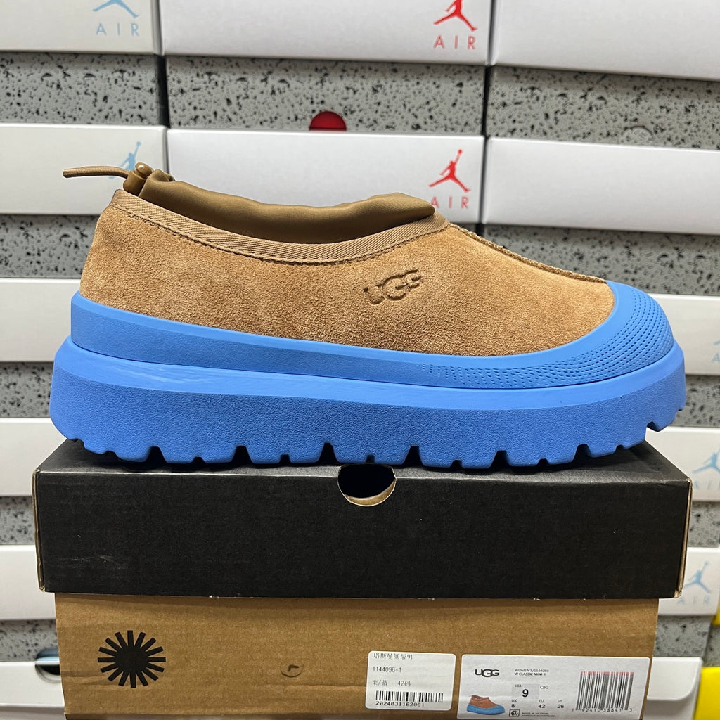 UGG Chestnut Drawstring Slip-On Shoes with Blue Chunky Sole