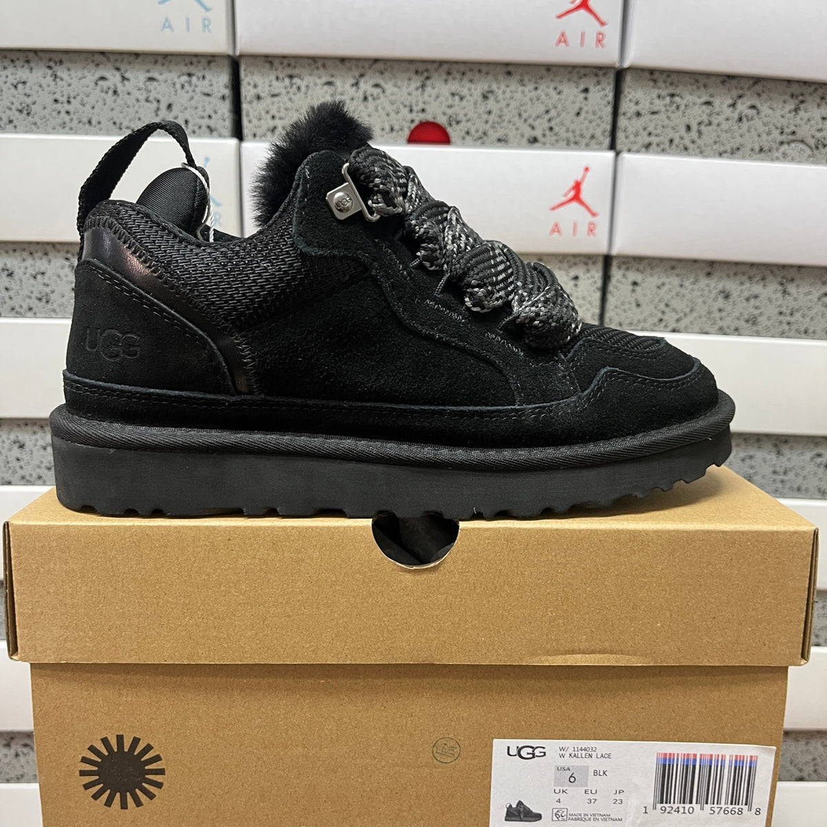 UGG Black Lowmel Lace-Up Shoes with Chunky Sole