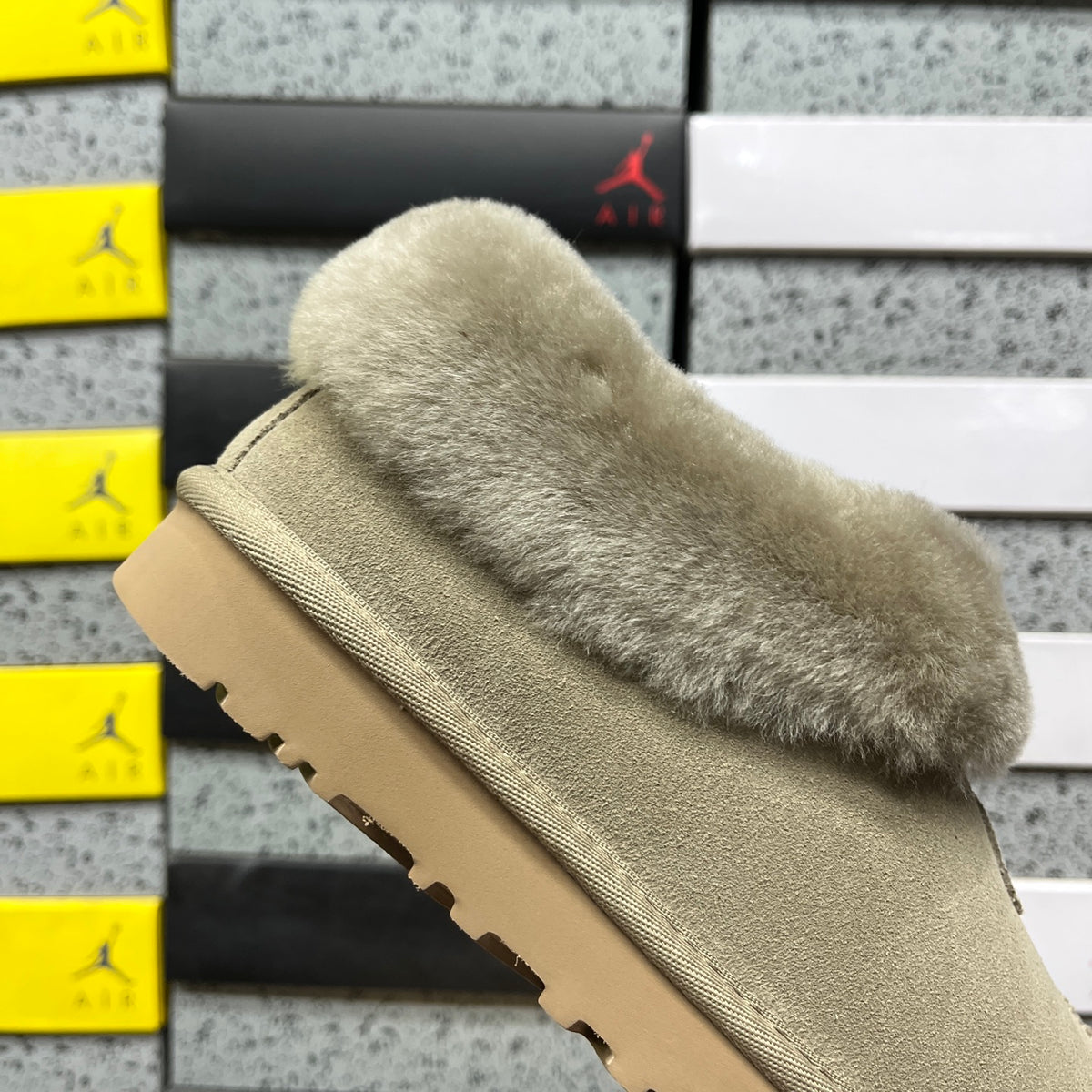 UGG Antelope Brown Slip-On Shoes with Plush Foldover Collar