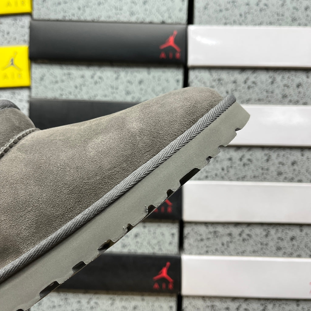 UGG Grey Ultra Mini Pull-On Ankle Boots