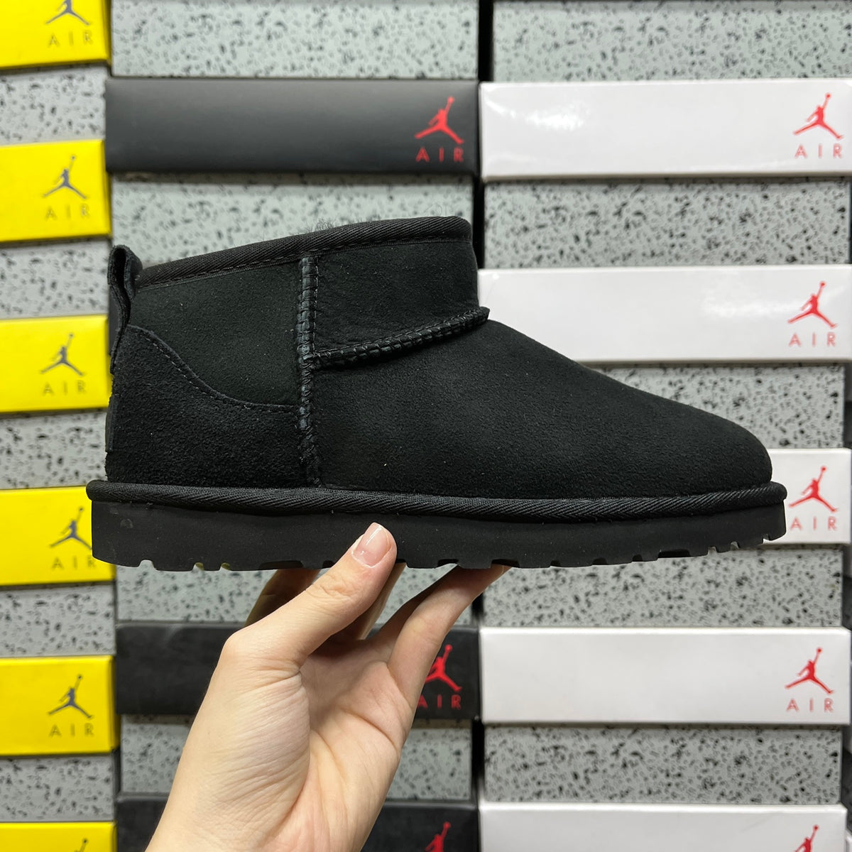UGG Black Ultra Mini Pull-On Ankle Boots