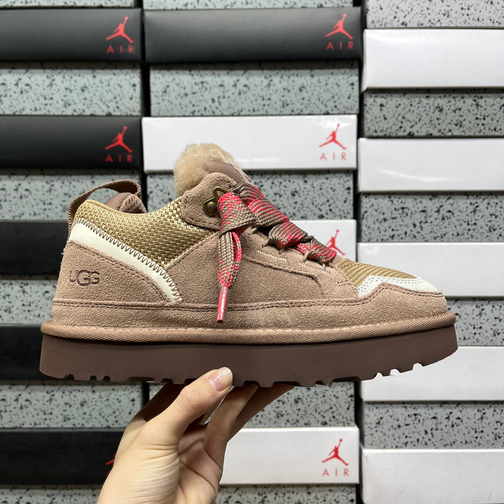 UGG Brown & Pink Lowmel Lace-Up Shoes