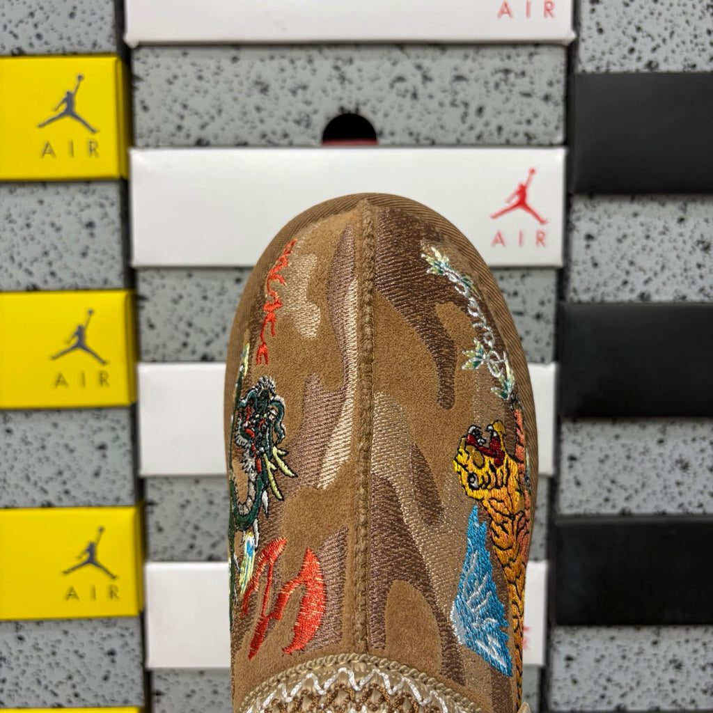 UGG Chestnut Slip-On Shoes with Dragon & Tiger Embroidery