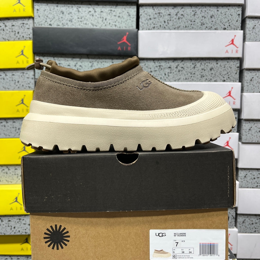 UGG Walnut Brown Drawstring Slip-On Shoes with Cream Sole
