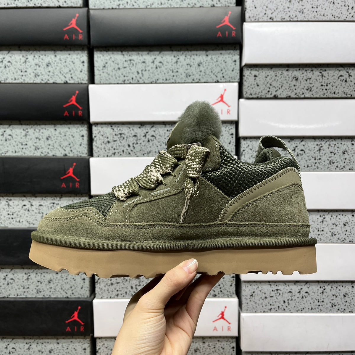 UGG Moss Green Lowmel Lace-Up Shoes