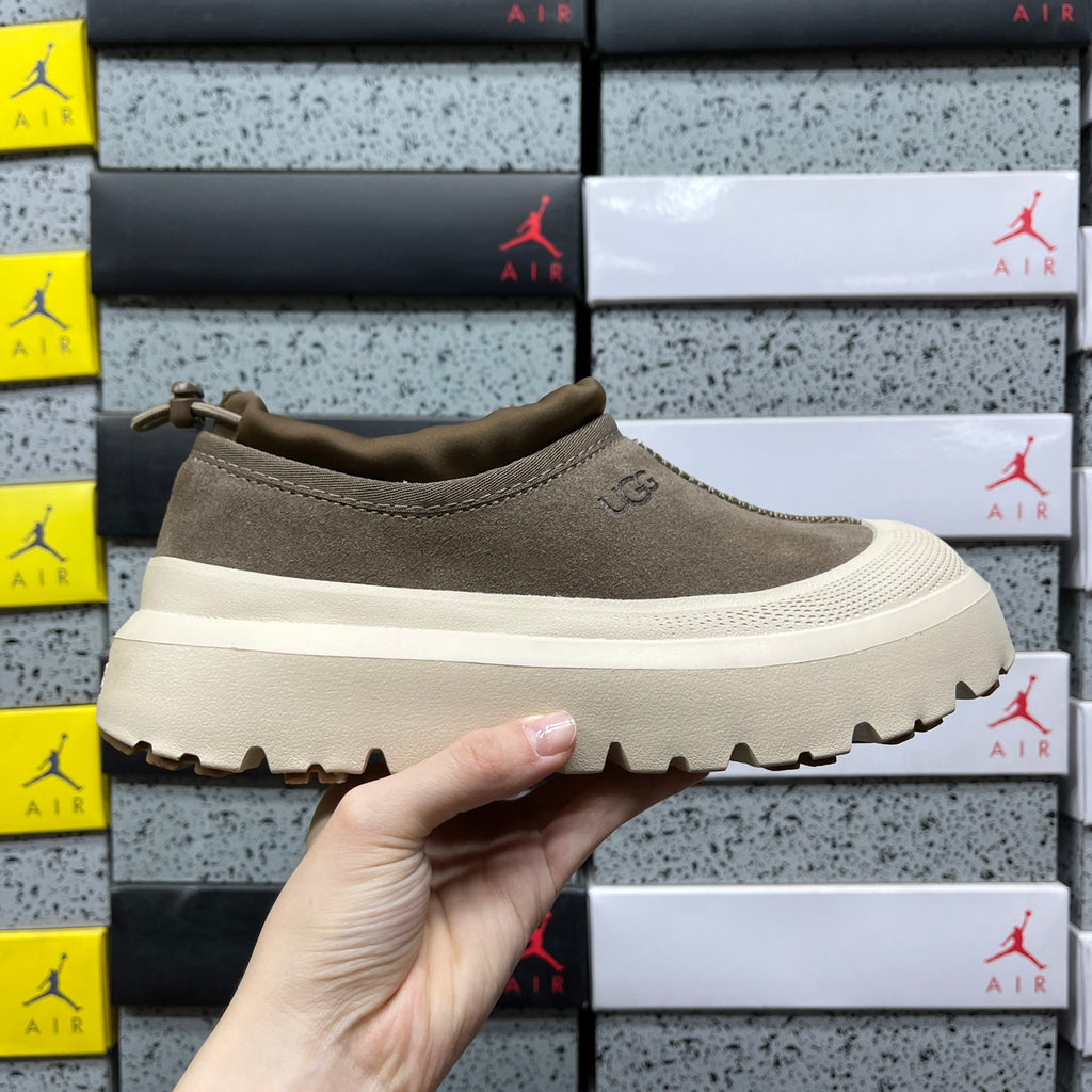 UGG Walnut Brown Drawstring Slip-On Shoes with Cream Sole