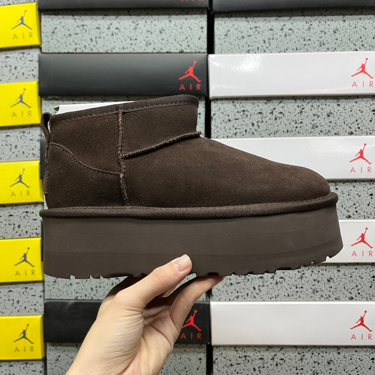 UGG Chocolate Brown Ultra Mini Platform Ankle Boots