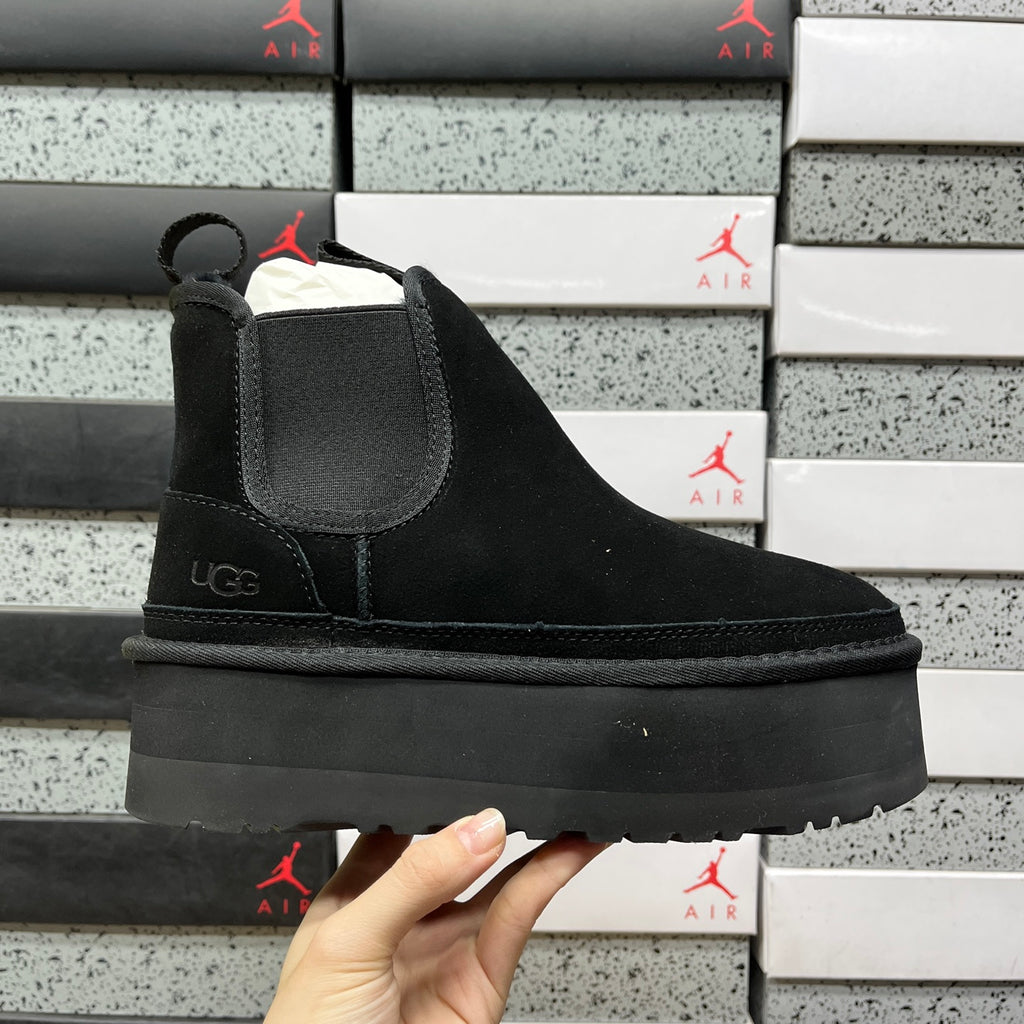 UGG Black Platform Chelsea Ankle Boots