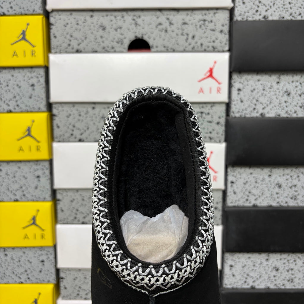 UGG Black Slip-On Shoes with Contrast Woven Trim