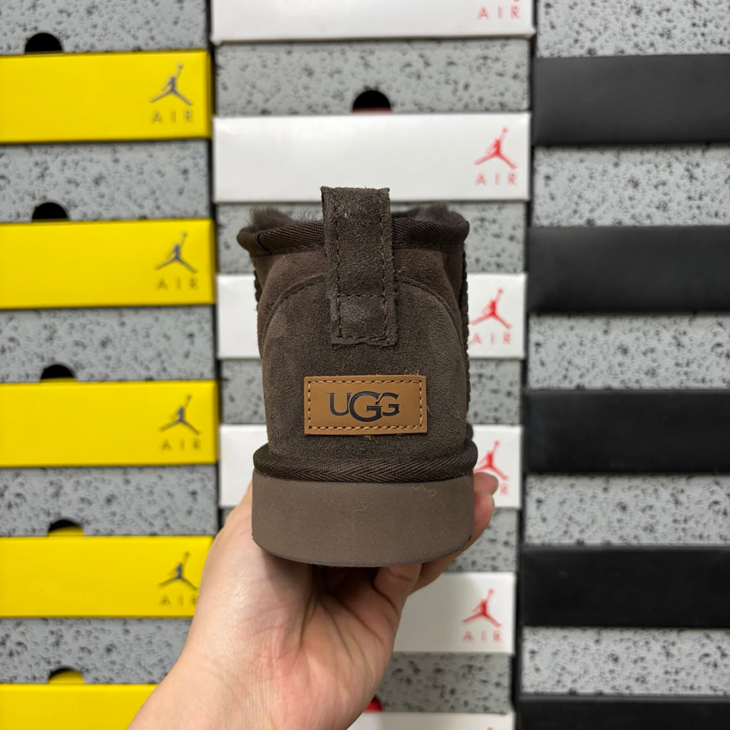 UGG Chocolate Brown Mini Pull-On Ankle Boots