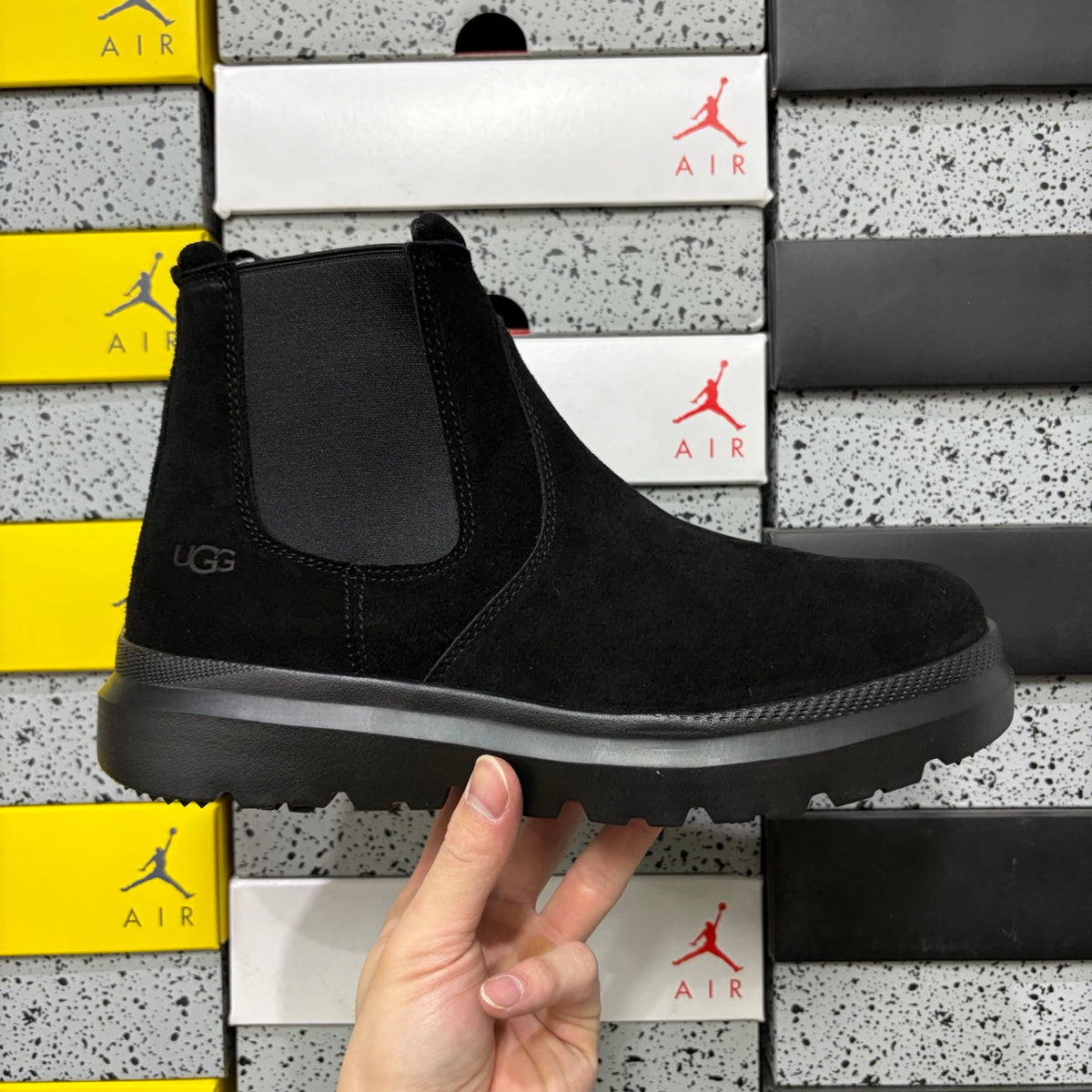 UGG Black Chelsea Ankle Boots with Chunky Lug Sole