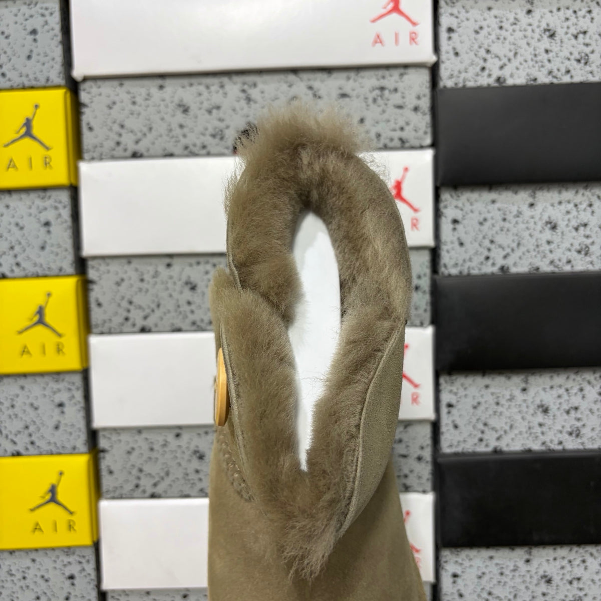 UGG Antelope Brown Button-Detail Short Boots