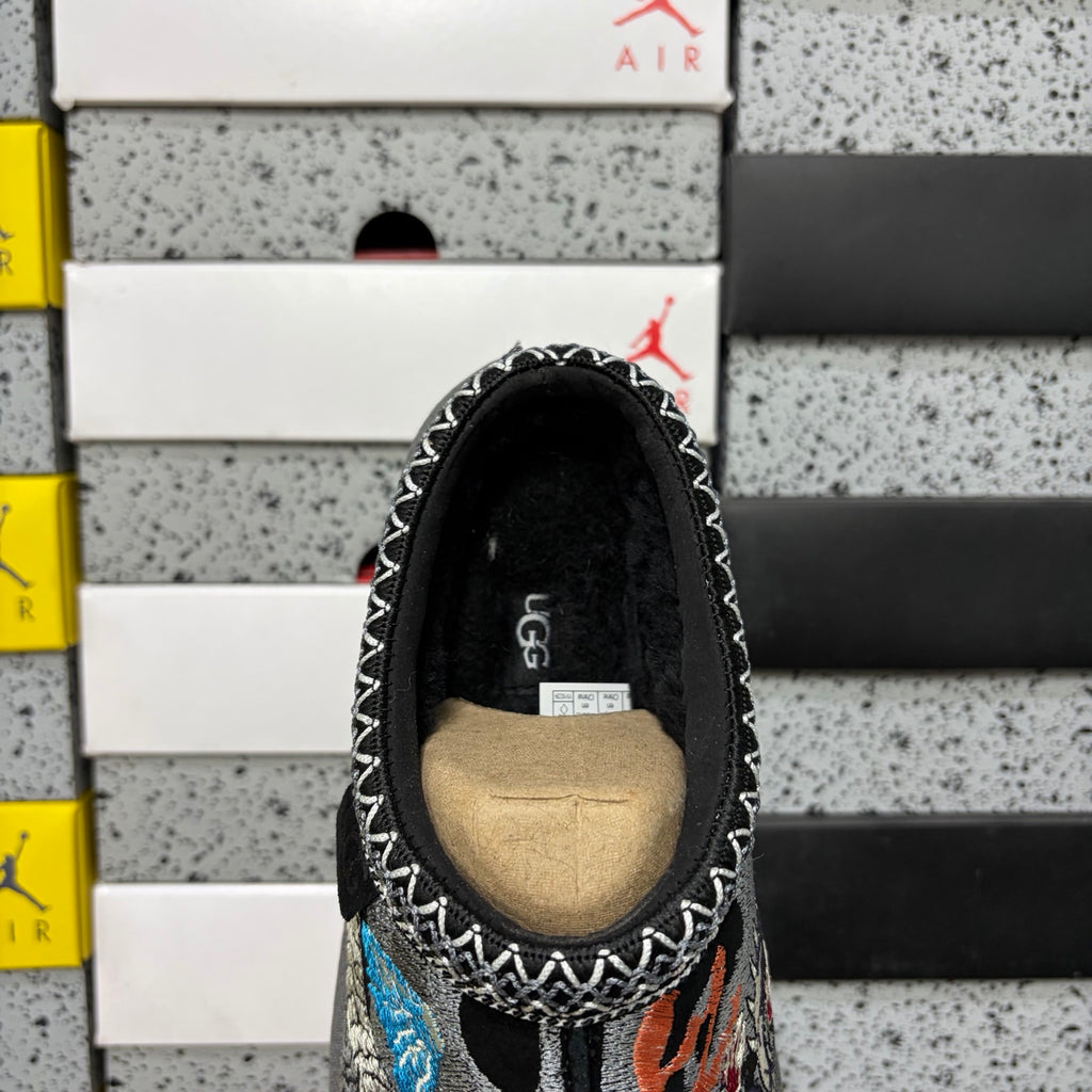 UGG Black Slip-On Shoes with Dragon & Tiger Embroidery
