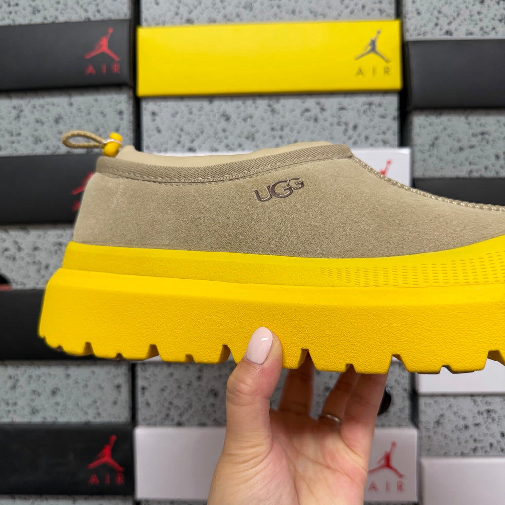 UGG Beige Drawstring Slip-On Shoes with Yellow Chunky Sole
