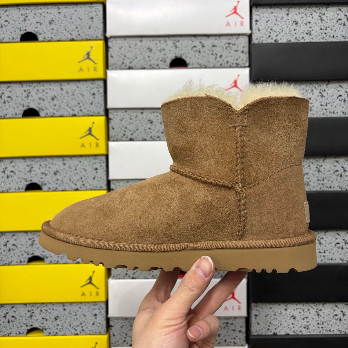 UGG Chestnut Button-Detail Short Boots
