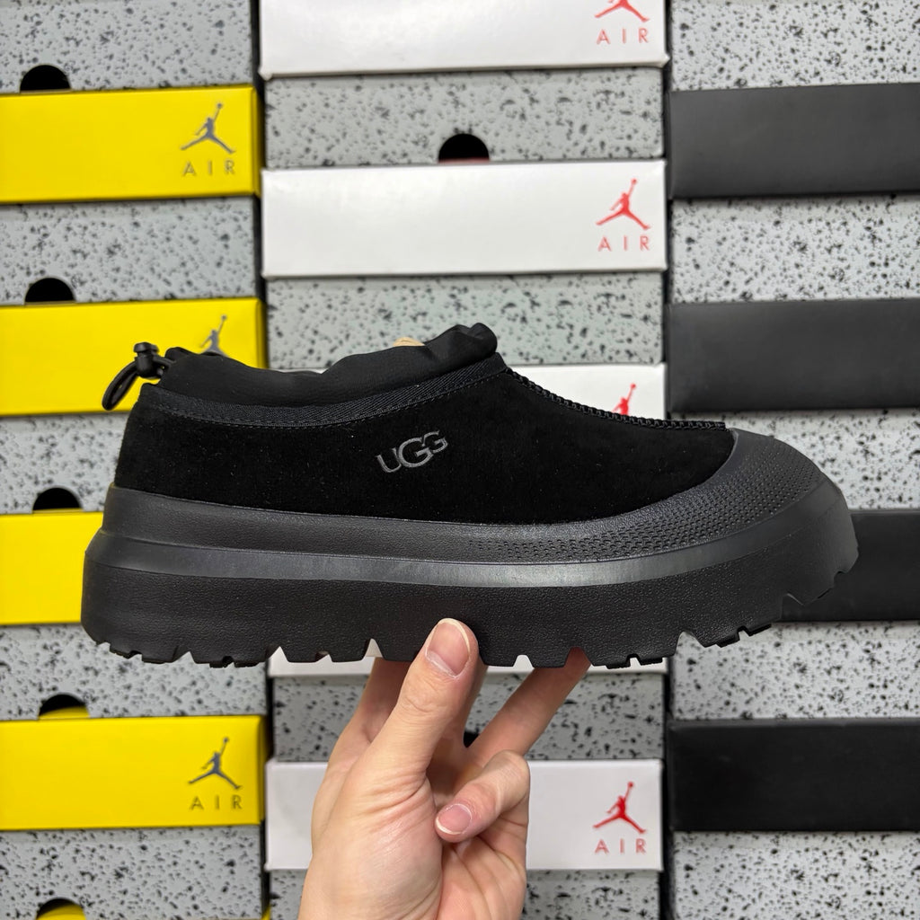 UGG Black Drawstring Slip-On Shoes with Chunky Lug Sole