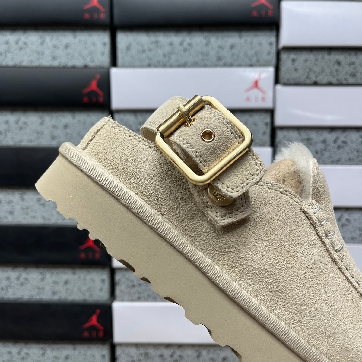 UGG Mustard Seed Buckle-Strap Clogs with Plush Lining